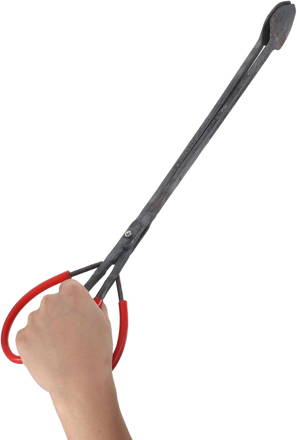 Heavy Duty Fireplace Tongs 21.2" Iron Firewood Clamp with Non-slip Handle Fire Pit Accessory for Camping and Outdoor Bonfire Use