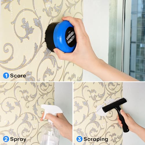 NEWISHTOOL Blue Wallpaper Perforating Tool Wall Paper Stripper Removal Scoring Tool Wallpaper Perforator and Scorer Remover Tool, Wallcovering Separating Cutter Wheel Tool - Image 7