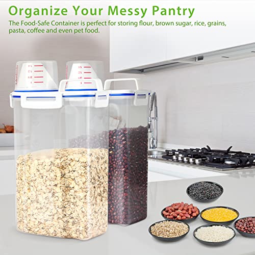 Viretec Rice Storage Container, 2.8Kg Dry Food Airtight Container, Pet Dog Cat Food Canister, Bpa Free Clear Plastic Kitchen And Pantry Organization Bin For Oatmeal, Grain, Cereal, Pasta, Flour #TOP5