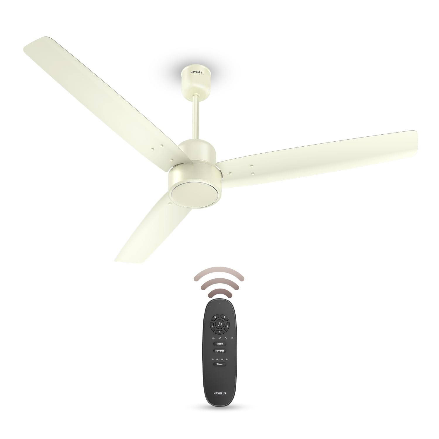 Havells FAB BLDC Ceiling Fan 1200mm, 350 RPM, Savings upto 65%, Reverse Rotation, 4 Modes (Boost, Sleep, Breeze, Mop), Low Wattage 30W, Low Noise, Air Flow:225 CMM, 3 Year Warranty, Bianco