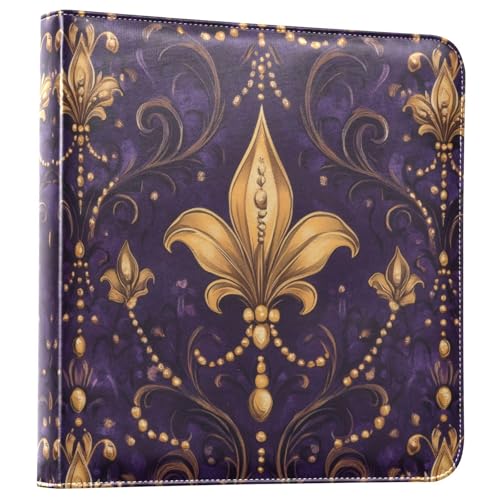 Álbum de Fotos Adhesivo para Manualidades, Álbum para Recortes con Diseño Fleur De Lis y Mardi Gras, Álbum de Anillas de 3 Piezas, Libro Fotográfico de 40 Páginas para Fotos de 8x10 pulgadas miniatura 1