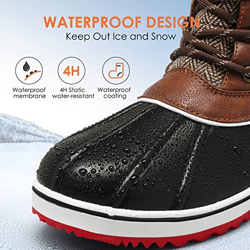 DREAM PAIRS DREAM PAIRS Women's Snow Winter Boots Mid Calf Waterproof Duck Warm Outdoor Winter Boots Shoes,Size 5,Brown,MONTE_01