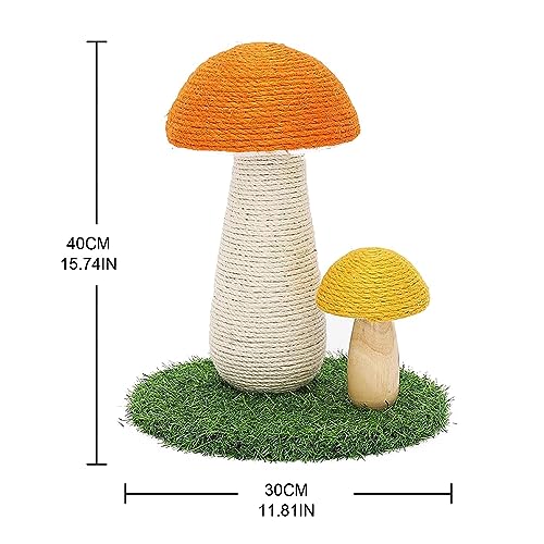 Jouet à mâcher en sisal champignon pour chat d'intérieur