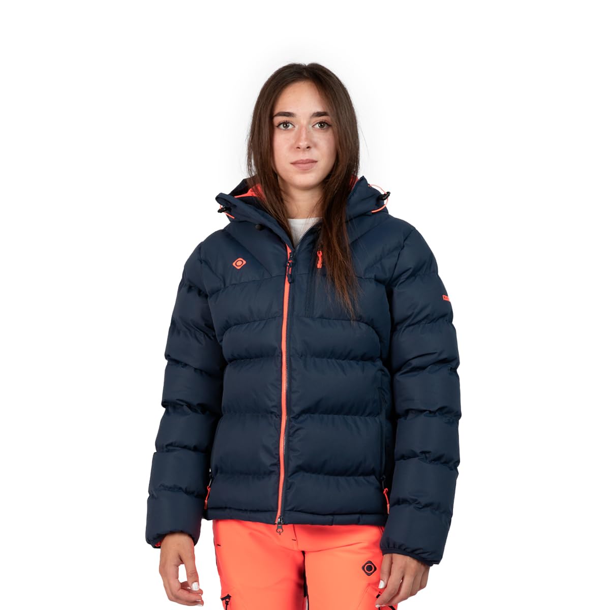 IZAS Ampriu Giacca Impermeabile da Donna con Imbottitura Mount-Loft per Escursionismo e Trekking, Resistente al Vento e all'Acqua, Traspirante, Cappuccio Regolabile, Tasche con Cerniera