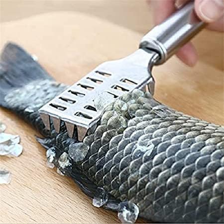 BIRZAR Steel Fish Scale Remover Fir Kitchen - Stainless Steel Sawtooth Scale Scraper Cleaner Fish Scales Brush Shaver Remover Scale Knife Peeler Skin Peeler, Perfect for Hotel, Outdoor 1