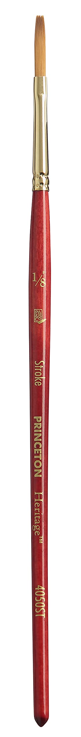 Princeton Heritage Stroke Brush, Synthetic, Short Handle, Size 1/8 inch, 1 Count
