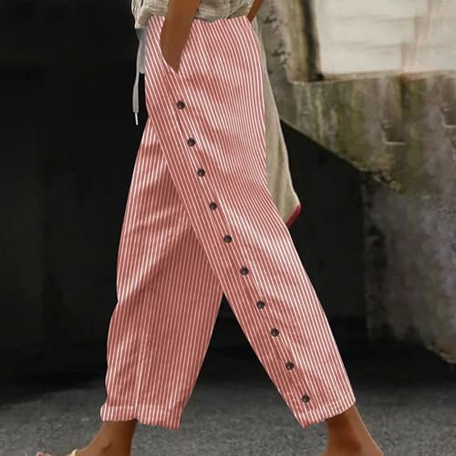 Womens Casual Pants, Striped High Waisted Wide Leg Trousers, Fashion Flattering Fit Breathable & Comfortable Pants2