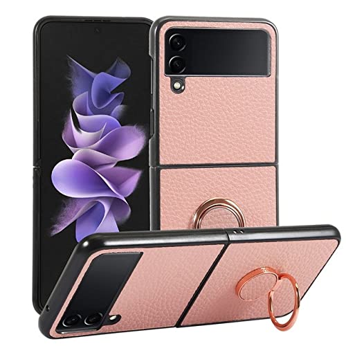 Coque Samsung Z Flip 4 étui cuir magnétique rose protection rabat