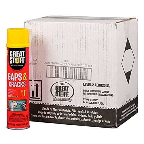 Image of Great Stuff Gaps & Cracks | Insulating Foam Sealant, 20 oz. - Straw, Cream (12 Pack)