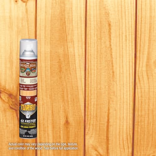 Image of Ready Seal Exterior Wood Stain | Turbo Spray System | Professional Grade Oil-Based Stain and Sealer in One | Ideal for Decks, Fences, Pergolas, Wood Siding & More | 24 Ounce | Natural Light Oak