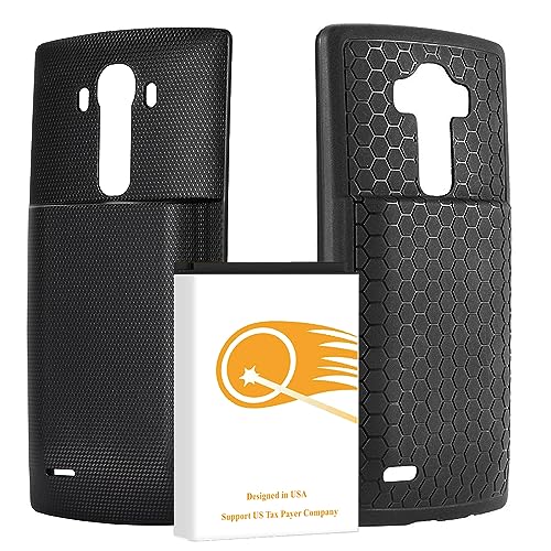 Long Endurance 10100mAh Extended Rechargeable Battery Hard Back Door Cover TPU Case Compatible with LG G4 H810 AT&T Phone