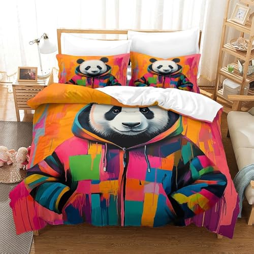Drap de couette panda microfibre anti-tache avec fermeture éclair robuste - 3