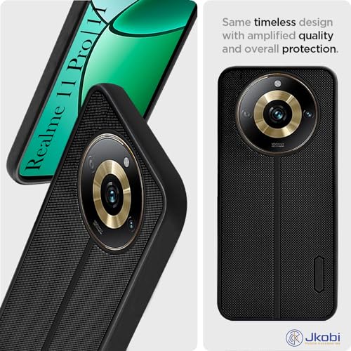 Image of Jkobi Back Cover Case for Realme 11 Pro 5G | Realme 11 Pro Plus 5G (Textured Grip Design | Camera Protection | Slim and Light Weight | Soft Touch and Feel | Black)