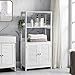 VASAGLE Bathroom Tall Cabinet, Freestanding Linen Tower, Tall Bathroom Storage Cabinet, 2 Open Shelves and Doors, 23.6 x 12.8 x 48 Inches, for Living Room Kitchen Study Entryway, Matte White UBBC81WT