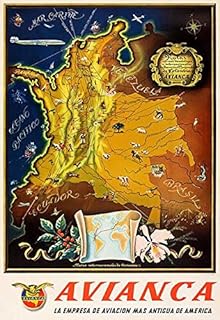 Avianca Airlines - Colombia - 1950's - Travel Poster