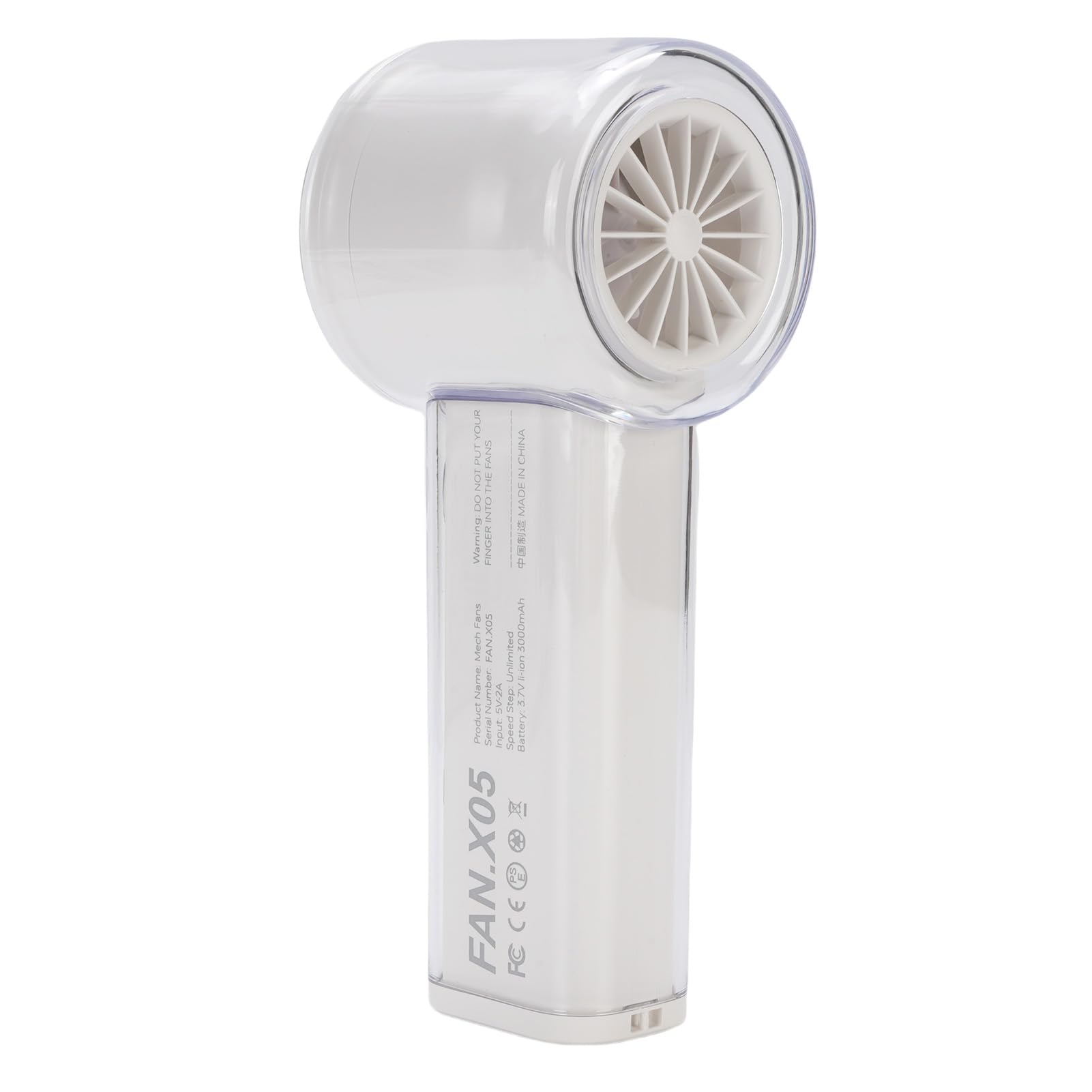 Acouto Ventilatore Portatile Portatile con Raffreddamento a Ghiaccio 100 Marce Ventola Silenziosa per Viaggi Casa Spiaggia Leggero D Ventola di Raffreddamento Silenziosa Porta L (WHITE)