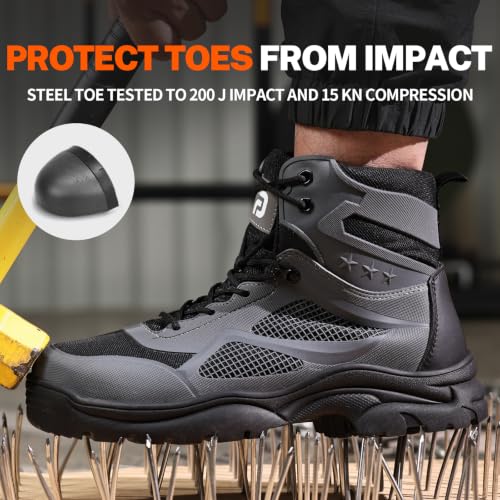 Image of Steel Toe Boots for Men Work Indestructible Safety Boots