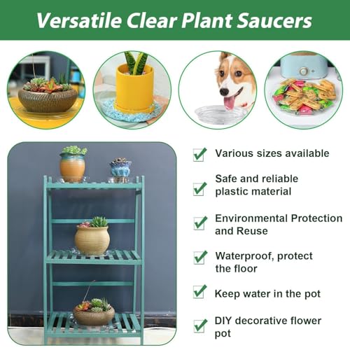 UltraOutlet 40 Pack 4 Inch Plant Saucer Clear Plant Saucers for Indoors Flower Pot Saucers Small Plant Plate Dish Plant Pot Saucers Plant Trays for Pots Bulk