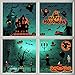 Akface 98PCS Halloween Fenêtre Autocollants Amovible, Fenêtre Miroir Autocollants pour Halloween Décorations De Fête pour Maisons hantées Salle De Bains