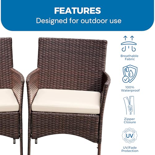 Royale Linens® Outdoor 3 Piece Outdoor Cushions Replacement Set for Rattan Chairs Sofa Patio Garden | Water Resistant, Lightweight & Durable (Grey) 6 Royale Linens® Outdoor 3 Piece Outdoor Cushions Replacement Set for Rattan Chairs Sofa Patio Garden | Water Resistant, Lightweight & Durable (Grey) - Image 6