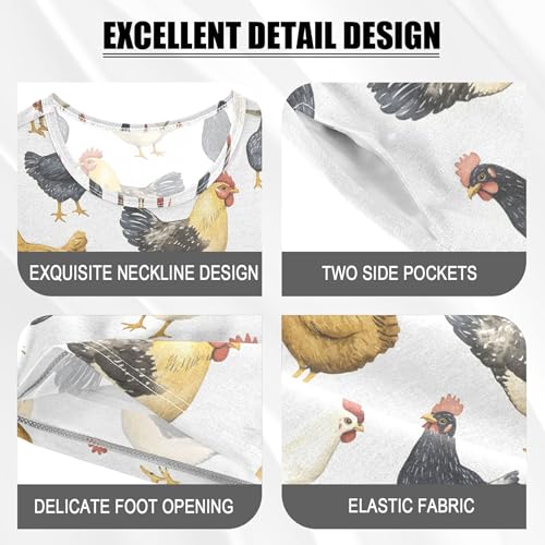 Cock Rooster Pajama Set Pajamas Sleepwear Nightwear Loungewear Clothes Set B04037774