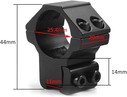 Miniatura 2 de MIZUGIWA Anillos de montaje de alcance de 1 pulgada de perfil medio para rieles de cola de milano de 0.433 in, 2 piezas