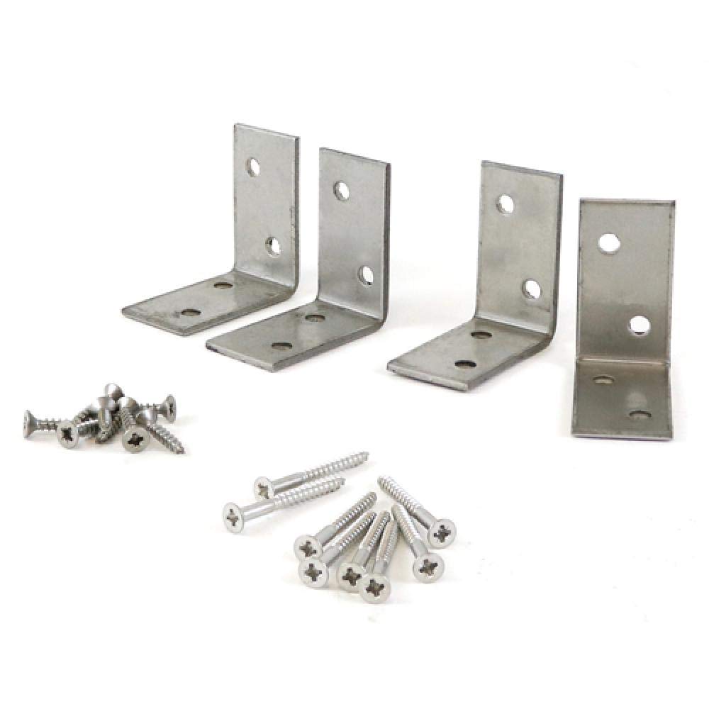TIMCO Decking Handrail Bracket Kit Stainless Steel - 4 brackets + 16 screws |