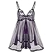 Produktbild Boowhol Damen Reizwäsche Tief V-Ausschnitt Negligee Sexy Transparent Spitze Chiffon-Kleid Babydoll Dessous-Sets Kleid Spitze Reizvoll Babydolls Nachtmäntel mit G-String,Übergröße- größe XL-5XL (5XL)