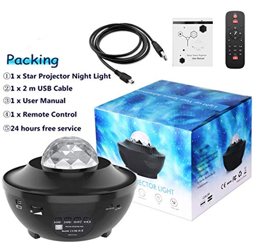 Sertuluz Galaxy Projector Light Ocean Wave Projector,3 In 1 Starry Night Light Projector Bedroom W/Led Nebula Cloud And Bluetooth Music Speaker As Gifts Decor Birthday Party Wedding Bedroom Living #TOP6