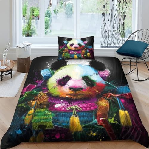 Parure de lit panda mignon 135x200 avec housse de couette single