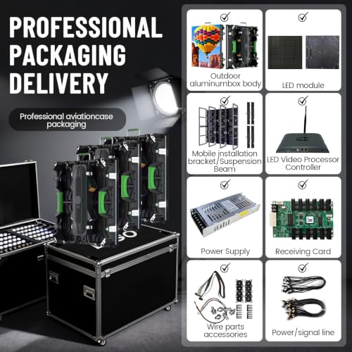Image of LED Video Wall Panel P1.8 P2.9 P3.91 P4.81 P6, HD Rental LED Display Screen for Church, Stage Events, Advertising Billboard, Commercial Digital Signage (16, P2.91, 50 * 100cm(1.64ft*3.28ft))