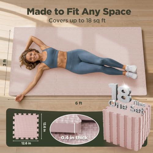 Image of AIRHOP 216 PCS Gym Floor Mat, EVA Foam Puzzle Gym Mat, High-Density Interlocking Foam Floor Tiles for Home Gym, Play Workout Garage Kitchen Flooring 12.6 inchx12.6 inchx0.4 inch