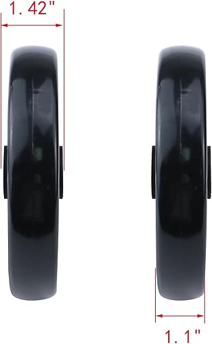 Miniatura 8 de MY MIRONEY 2 ruedas de repuesto de 5 pulgadas para sillas de ruedas, andadores, ruedas delanteras de PVC para sillas de ruedas color gris, ruedas