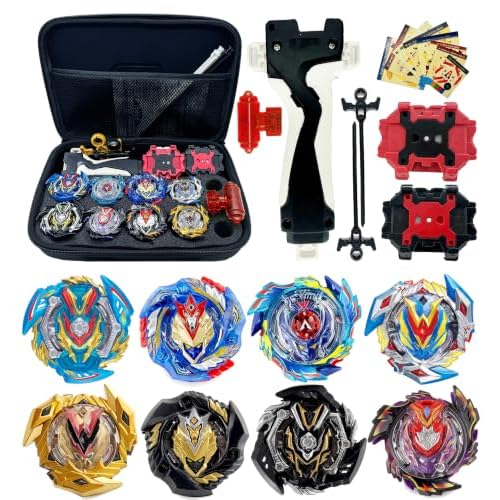 Gytobytle Valkyrie 8in1 Bey Peonzas with Bolso Metal Fusion Blade Conjunto de Peonza Juguetes, with Asas (Mejora)