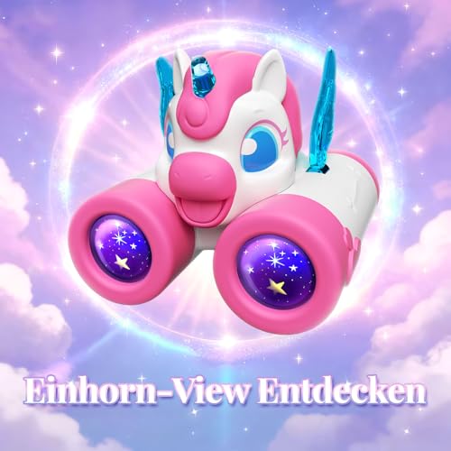 Einhorn Fernglas Kinder mit Vogelbuch, Einhorn Geschenke für Mädchen 3-9 Jahre Kinderfernglas Outdoor Garten Spielzeug Spiele, Kinder Spielzeug ab 3 4 5 6 7 8 9 Jahre Mädchen Geburtstag Geschenke