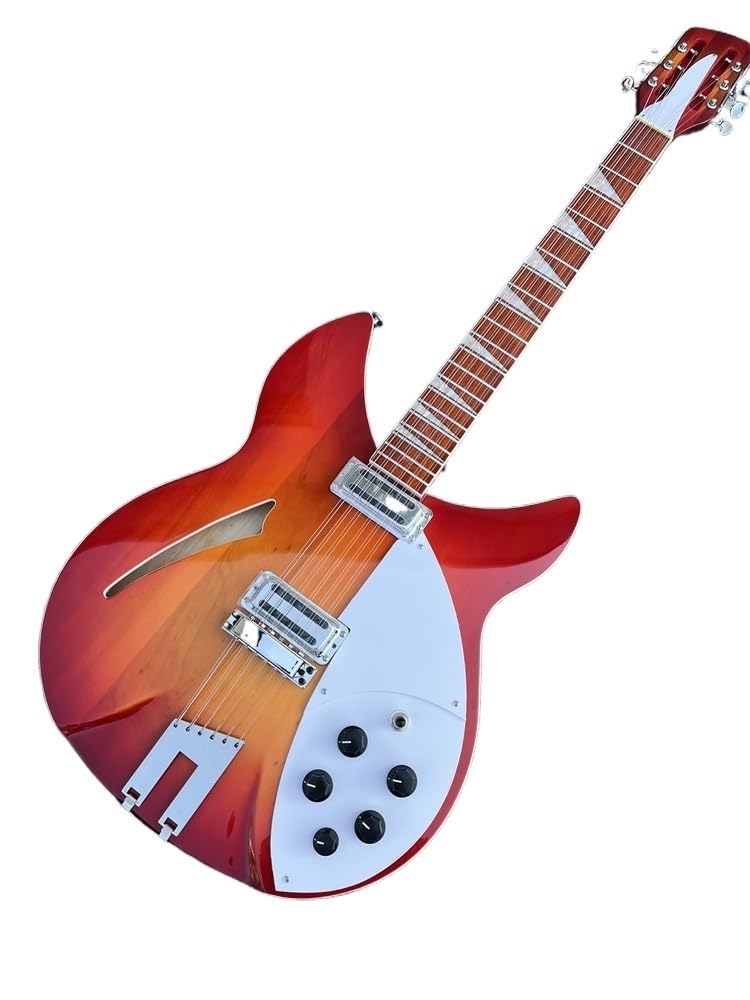 Chitarra elettrica personalizzata a 12 corde con corpo in mogano 360 e tastiera in palissandro - Splendido colore Sunburst for chitarristi professionisti ed appassionati