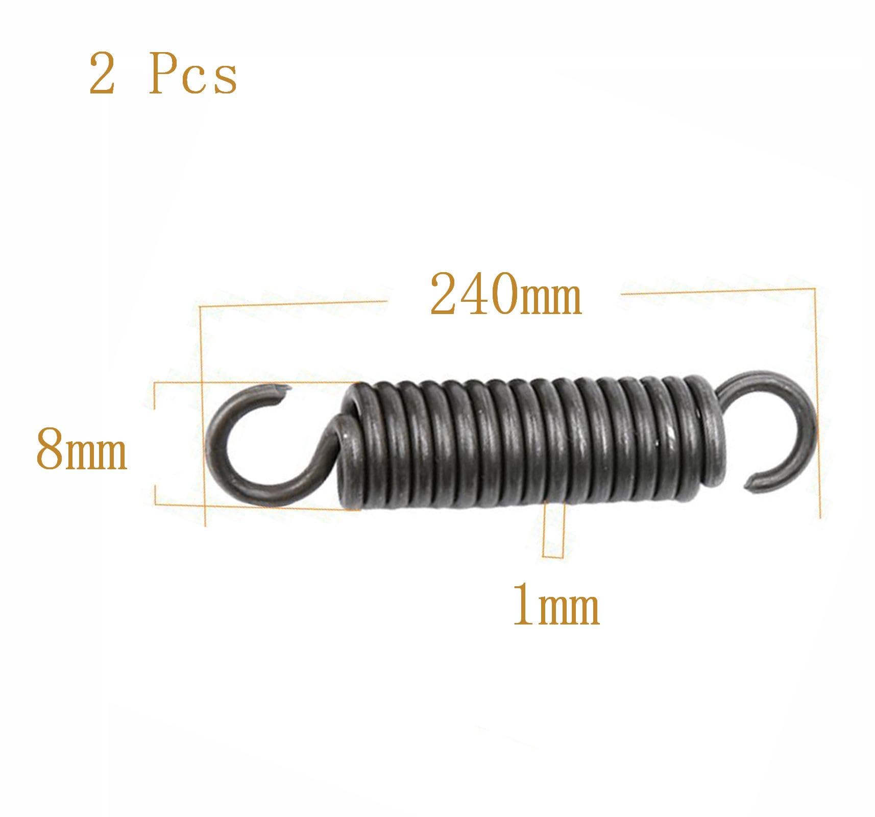 Ressorts de Tension à double crochet, 2 pièces, 1x8x320 Mm, fil d'acier à ressort, diamètre 1 Mm OD 8 Mm, longueur libre 320 Mm(1 x 8 x 400 mm)