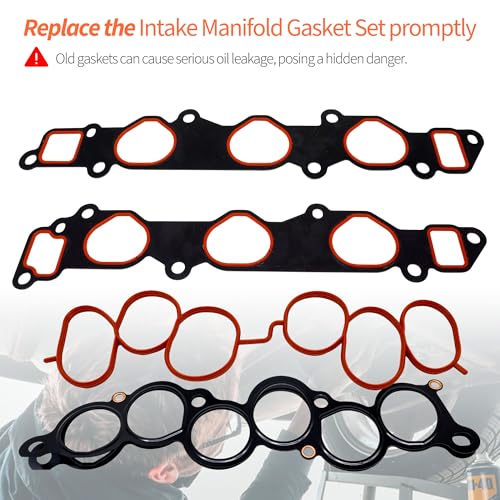 Image of HiSport Intake Manifold Gasket Set MS92766 Compatible with Lexus Toyota | Engine Gasket 3.0L V6 - ES300 1994-2003,GS300 2006,RX300 1999-2003,Camry 1994-2006 2955cc