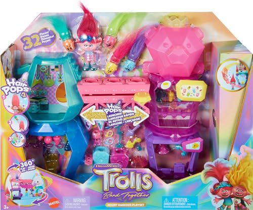 Mattel DreamWorks Trolls Band Together Toys, Mount Rageous Playset with Queen Poppy Small Doll & 25+ Accessories, 4 Hair Pops - image 6