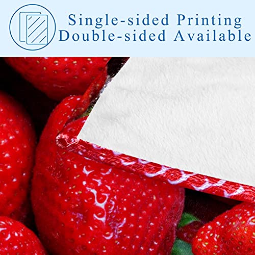 Couverture douce et chaude avec imprimé fraises pour lit et canapé