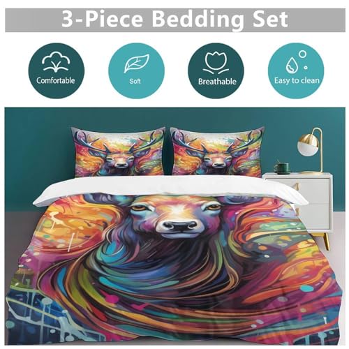 Housse de couette cerf imprimé haute définition parure de lit douce pour adultes - 6