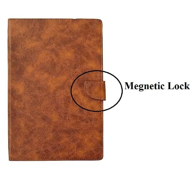 Image of Dairy Type Tablet Flip Cover Case for Samsung Galaxy Tab S9 FE Plus /S9 Plus /S10 Plus 12.4 inch Tablet - (Tan Brown)