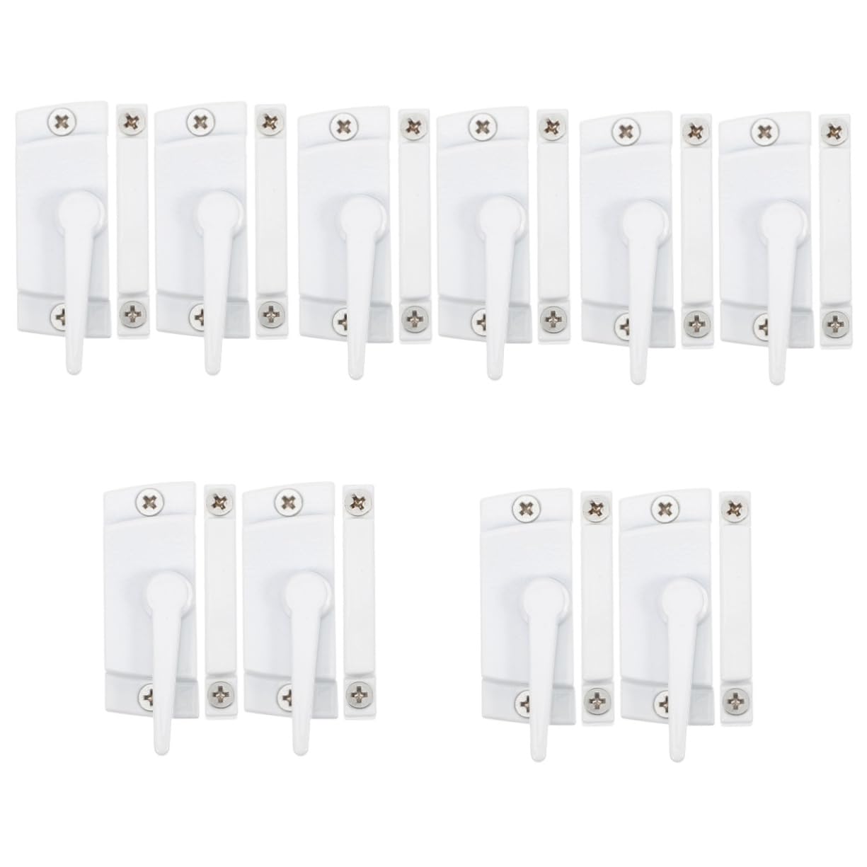 Lurrose 10 Ensembles Accessoires de verrouillage croissant serrures de fenêtre pour enfants serrures de fenêtre en vinyle de de remplacement Alliage de zinc blanche