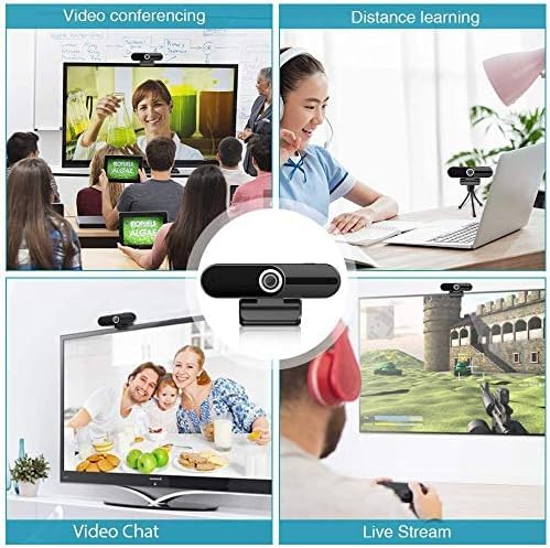 Webcam HD 1080p ,Live Streaming HD Camera with Stereo Microphone, PC Desktop or Laptop USB Webcam with 110 Degree View Angle, for Switch 2,Video Calling, Recording, Conferencing, Streaming, Gaming: Black 4K Webcam