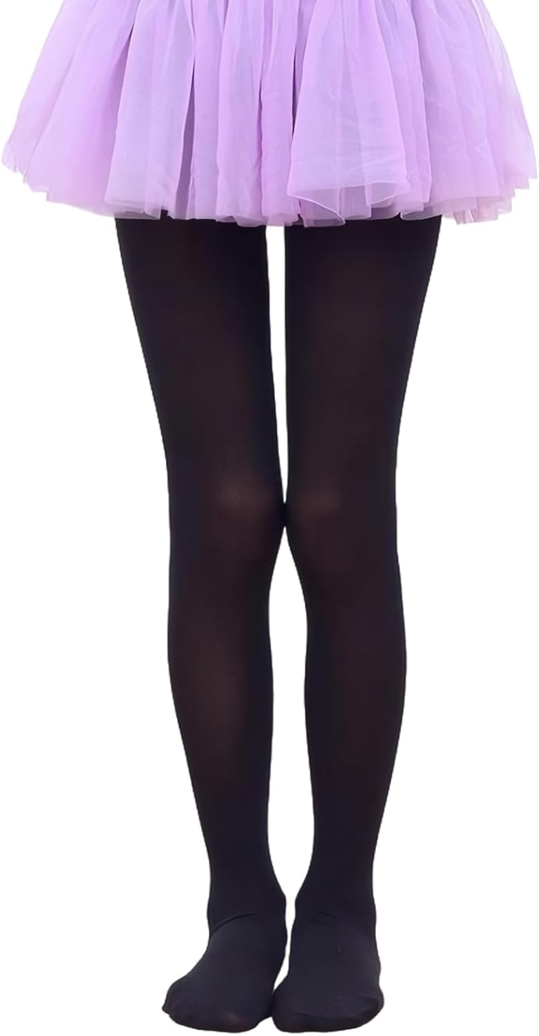 LOLANTA Girls Dance Tights Anti-slip Footed Super Soft Stockings for Kids Stretchy Ballet School Student Pantyhose
