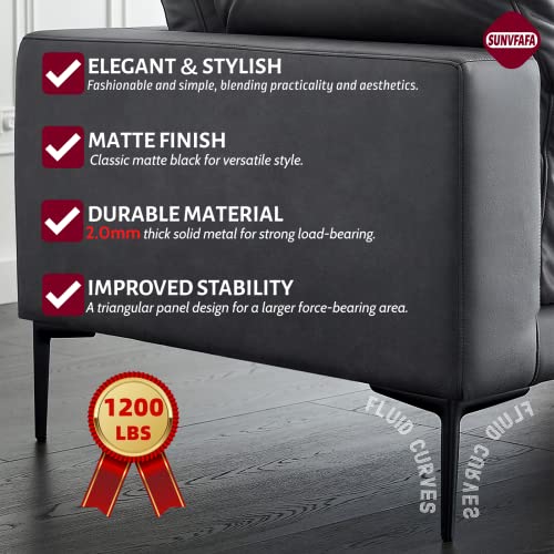 Sunvfafa Legs For Furniture Set Of 4, Decorative Cabinet Legs 7 1/8 Inch, Replacement Furniture Legs For Cube Storage, Dresser, Couch, Ottoman, Nightstand, Coffee Table, Bookshelf, Futon (Black) #TOP1