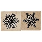 Inkadinkado Christmas Mounted Rubber Stamp, Snowflake, 3 by 1.5-Inch