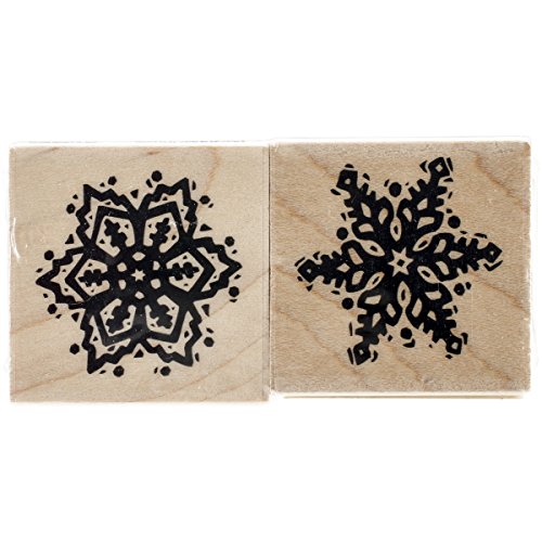 Inkadinkado Christmas Mounted Rubber Stamp, Snowflake, 3 by 1.5-Inch