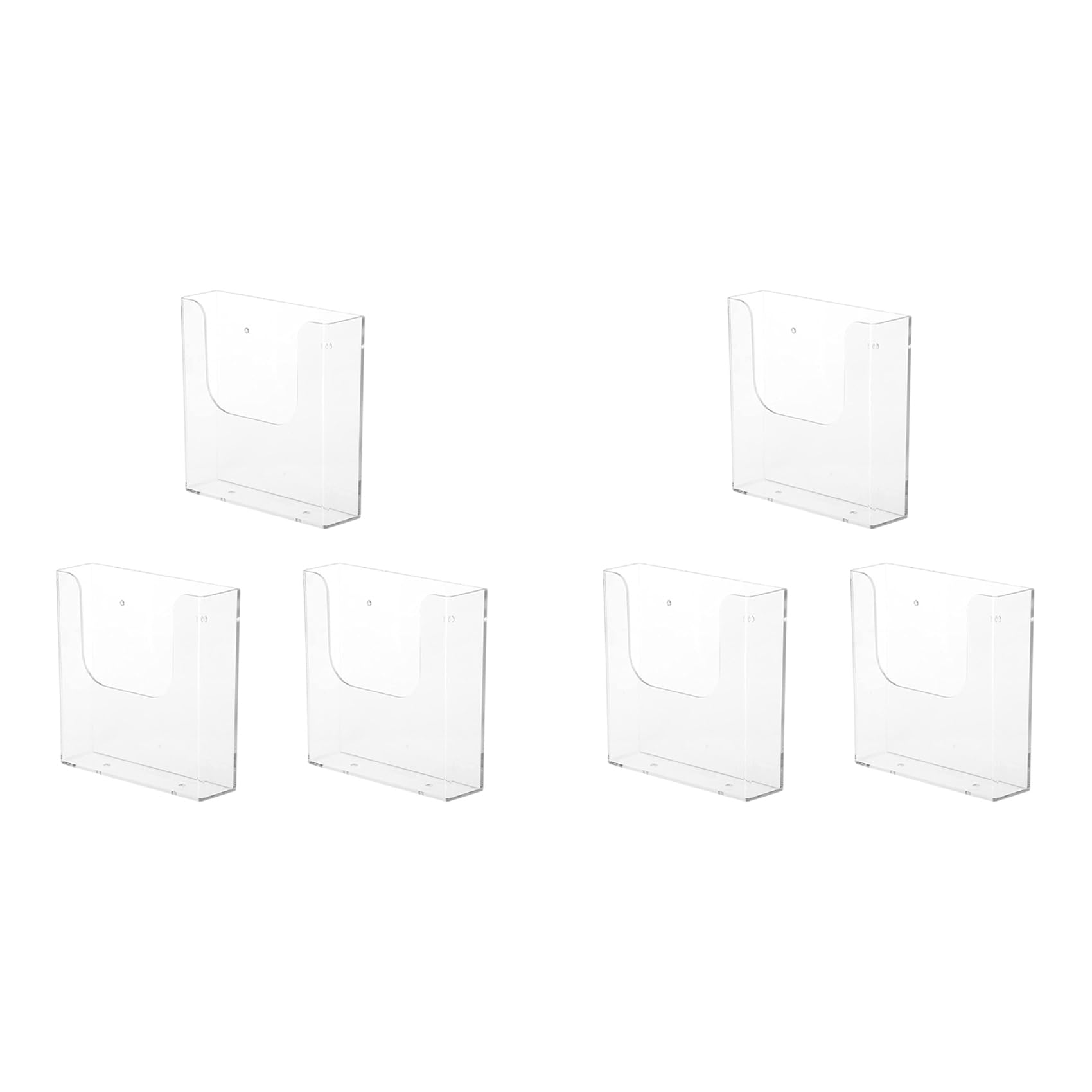rirue 6x Wall Mounted File Organizer Transparent Wall Mounted File Holder Folder A5 File Holder for Home