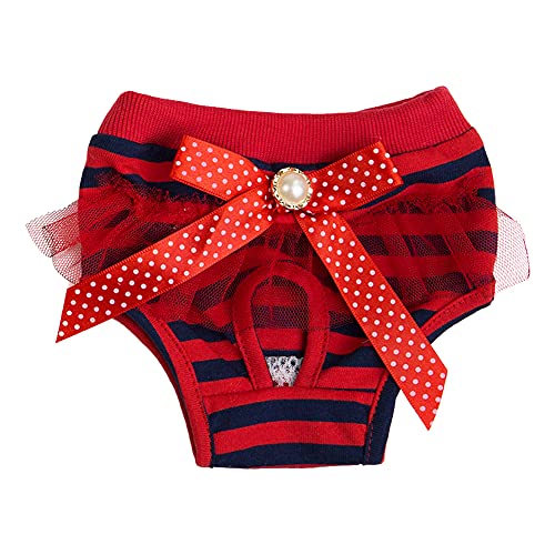 Pañales Perros Pequeños Braguitas para Perros En Celo Perro Calor Pantalones Pañales para Perros incontinentales Perro período Pantalones 20,Red Cover